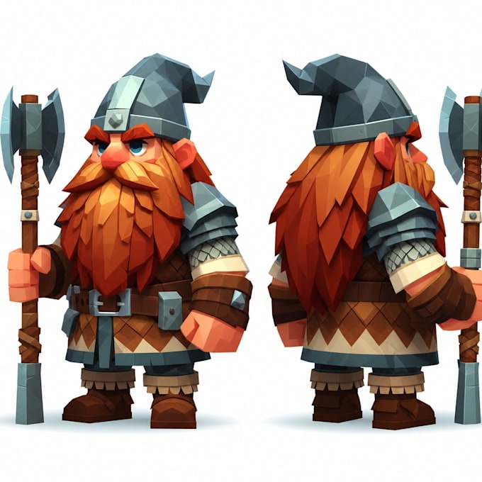 create low poly game assets and rigged 3d models