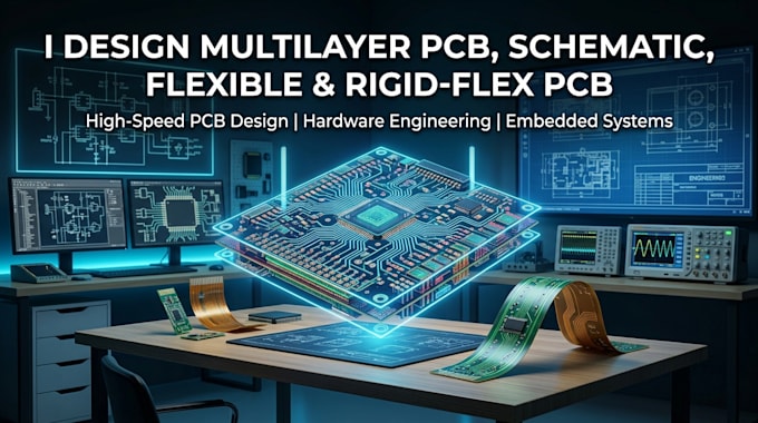 design multilayer pcb, schematic, flexible pcb and rigid flex pcb with hardware