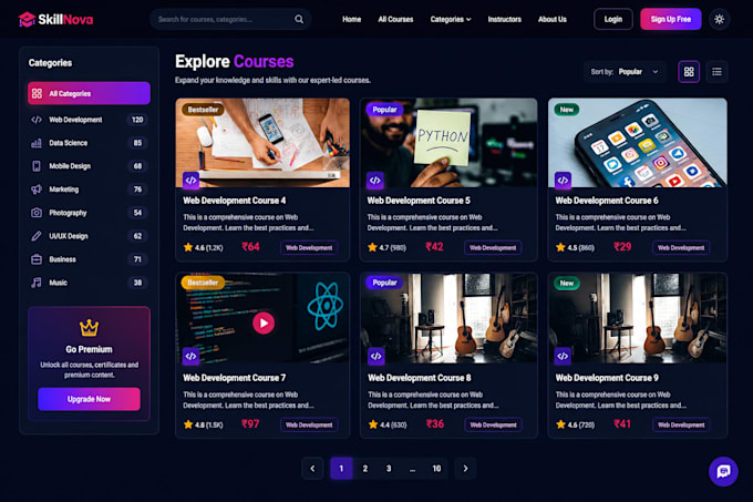 develop a professional education website for schools and academies