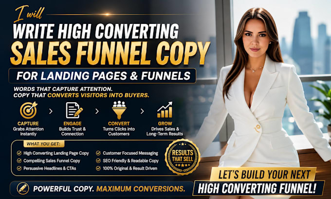 write high converting sales funnel copy for landing pages and funnels