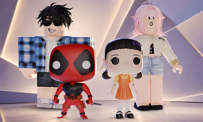 create 3d stylized chibi, anime, roblox npc, and voxel character