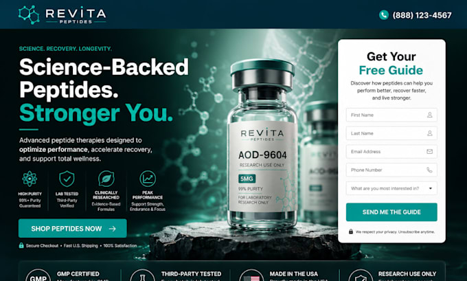 build research peptide website fda compliant peptide website supplement website