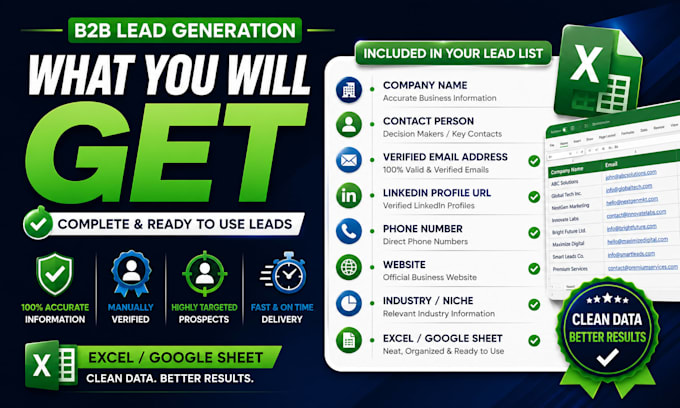 do targeted b2b lead generation and email list