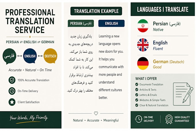 persian english document translation