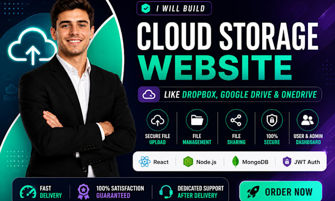 build a secure cloud storage website like dropbox, google drive, and onedrive
