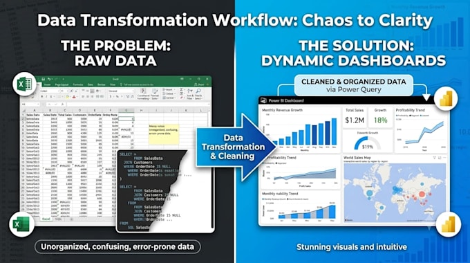 do data analysis and excel reporting with power bi and sql