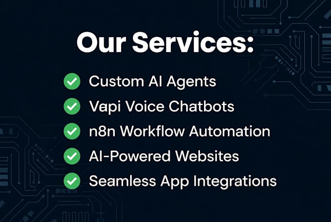 develop ai agents, vapi ai chatbots, and ai websites