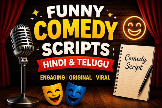 write funny youtube comedy scripts in hindi and telugu