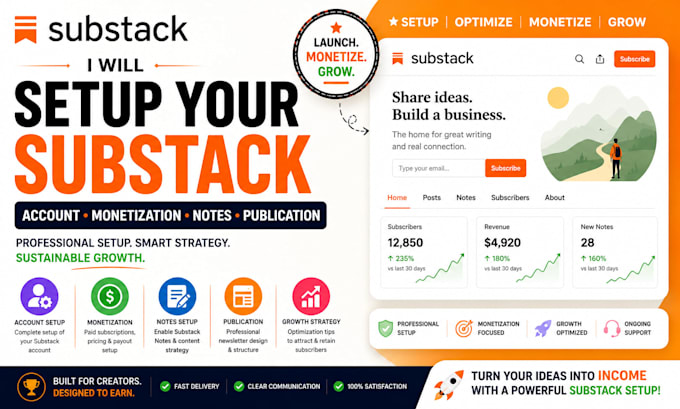 setup substack account monetization note publication substack newsletter