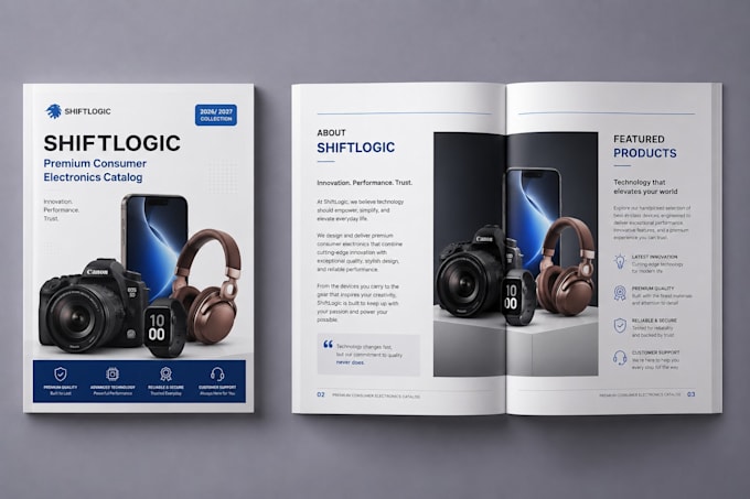 do digital brochure design, product catalog design, lookbook, indesign magazine