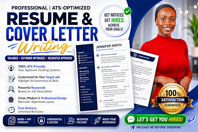write ats optimized professional resume and cover letter
