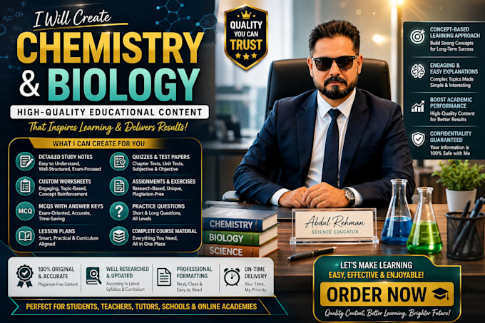 create professional chemistry, biology notes, worksheats