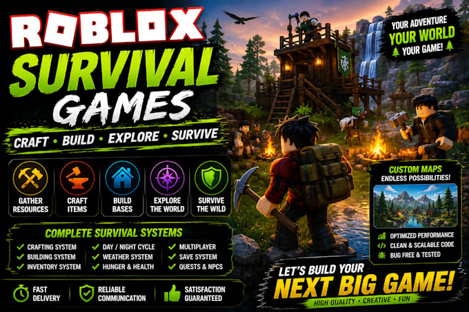 create roblox survival games crafting building exploration roblox tower defense
