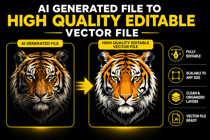 convert ai generated design or logo to a print ready vector file