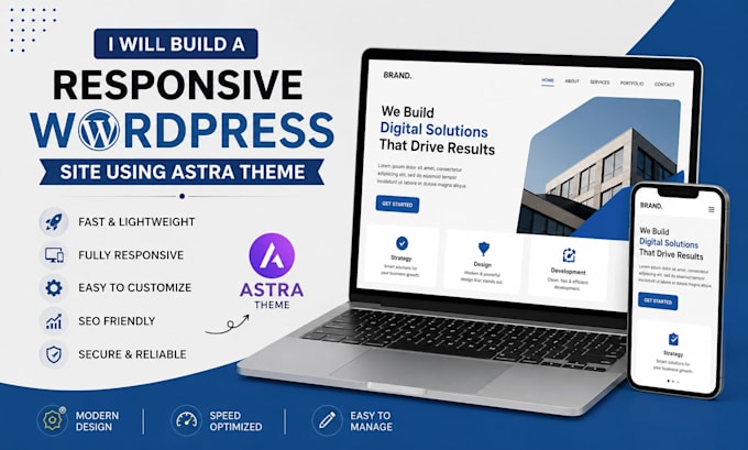 build a responsive wordpress website using astra theme