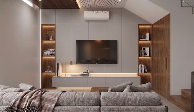 create a cozy mid century modern interior design