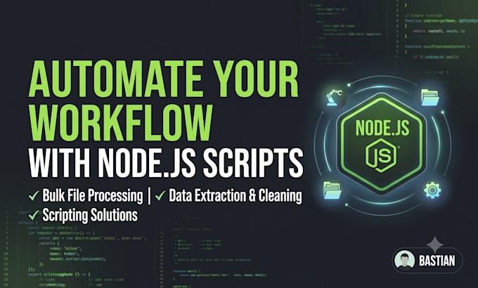 develop custom node js scripts and web automations