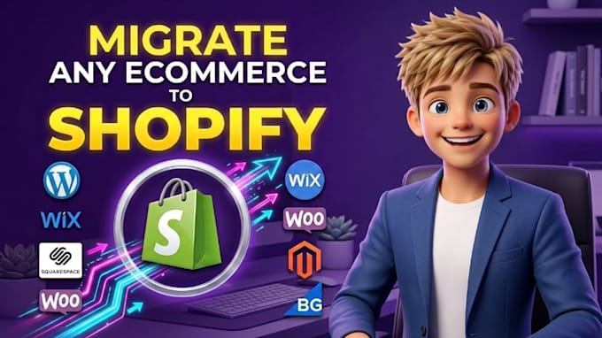 migrate wix, woocommerce, squarespace to shopify store