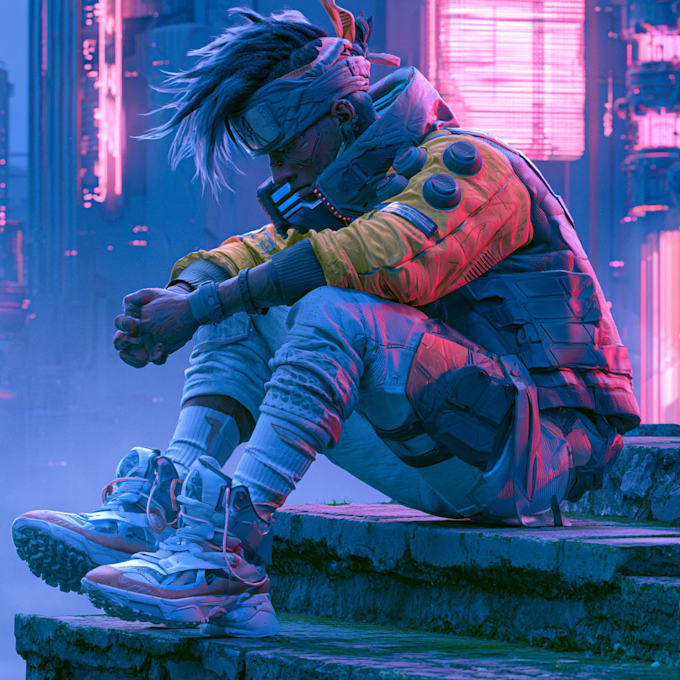 draw cyberpunk character art