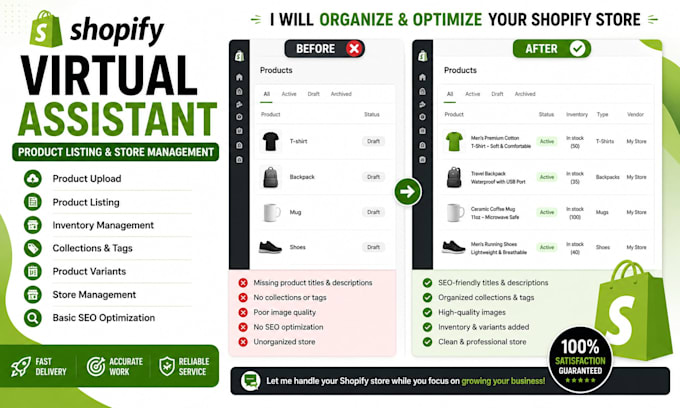 be your ecommerce virtual assistant for shopify tasks