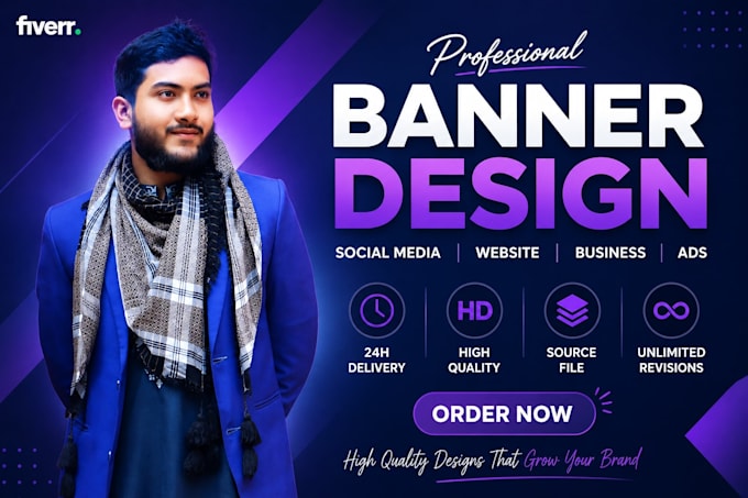 create modern website and social media banners