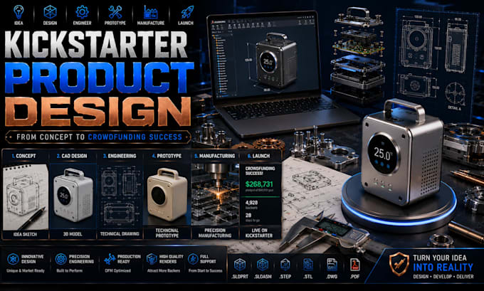 design your kickstarter product prototype for manufacturing