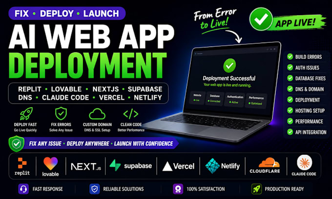 fix deploy replit lovable nextjs supabase dns claude code web app vercel netlify