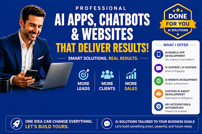 do ai mobile app development, ai chatbox, ai website, app developer, ai agent