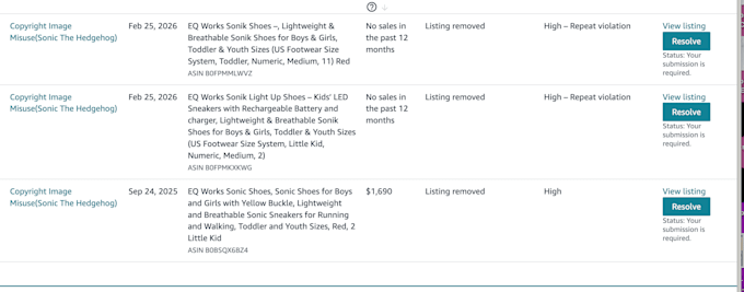 reinstate suspended amazon listing and remove  violation