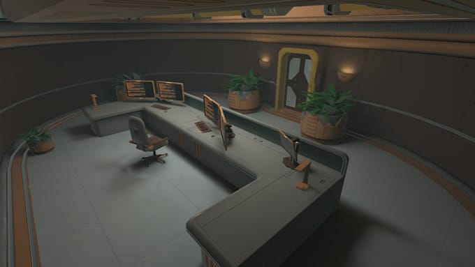 develop a 3d sci fi style game environment