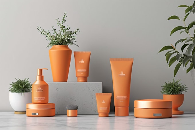 design premium cosmetic label and box packaging design