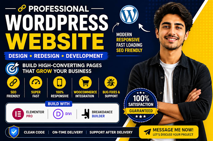 design wordpress website using elementor pro breakdance divi