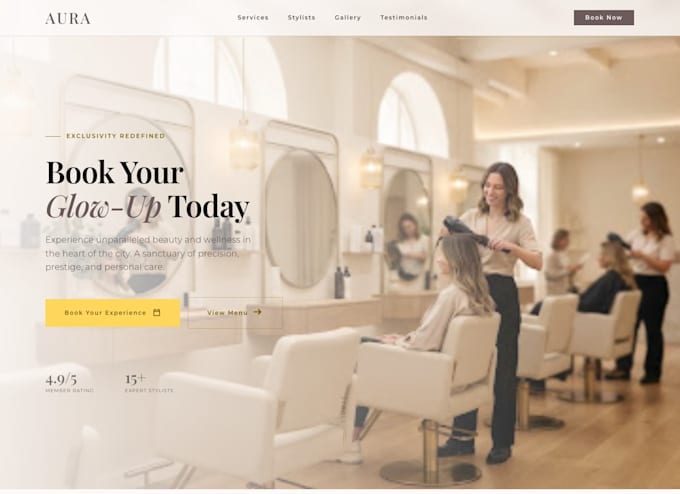 design salon spa and beauty website