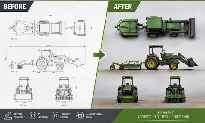 tractor component cad, farm machine cad, tractor cad, product cad expert