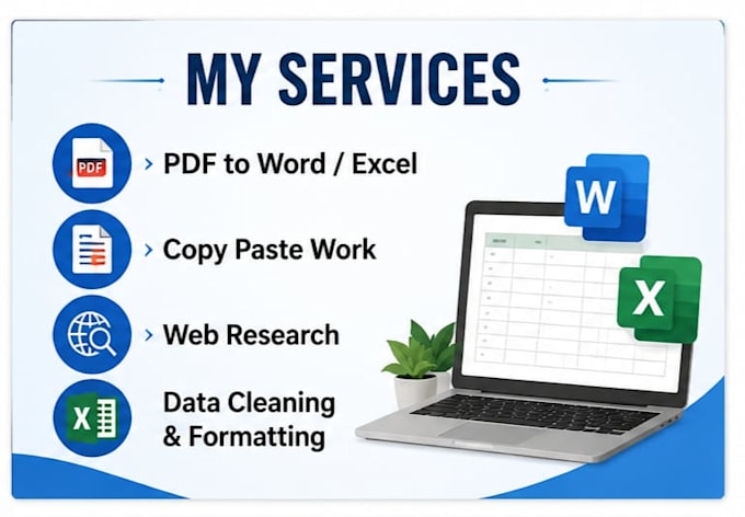 do data entry, copy paste, excel data entry and web research