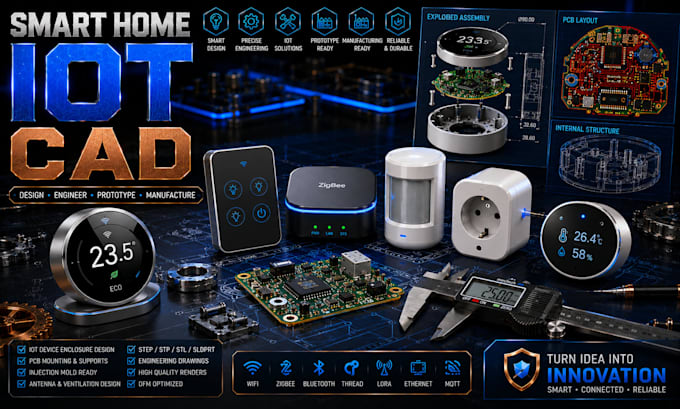 create a smart home iot device enclosure in solidworks