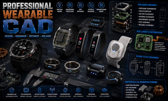 design a wearable electronics enclosure for manufacturing
