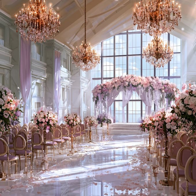 design custom wedding venue illustration
