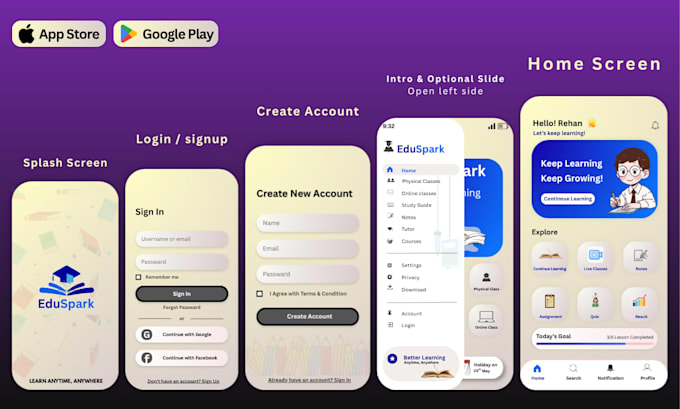 design professional app screenshots for app store and google play