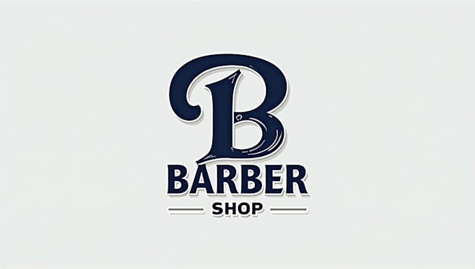do modern barber shop letter logo design