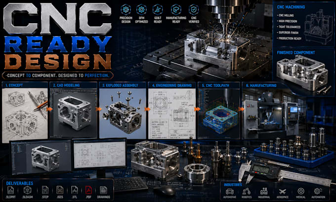 design mechanical parts ready for cnc machining