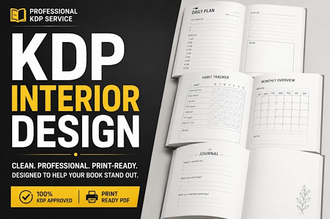 design custom amazon kdp journal planner and workbook interior layout