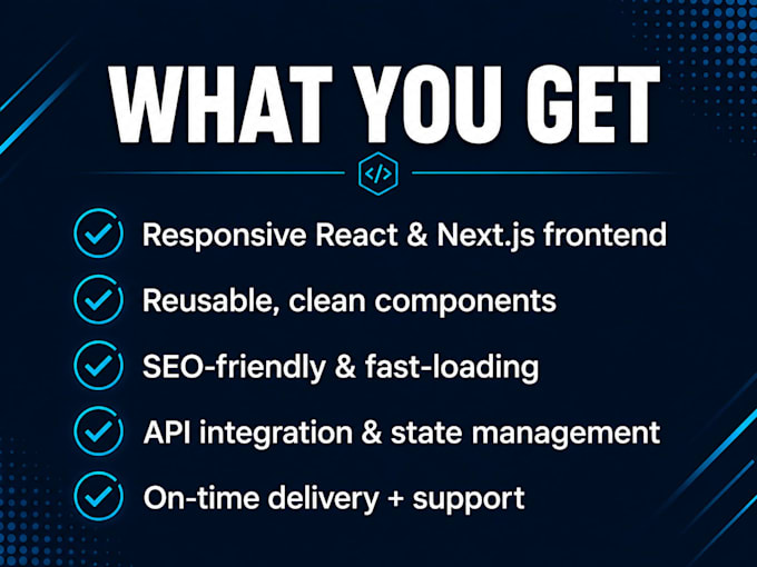 develop a react and next js web application