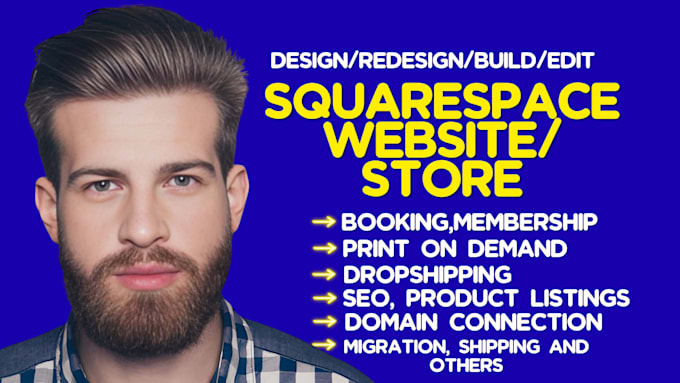 build squarespace website, redesign squarespace website, squareup online booking