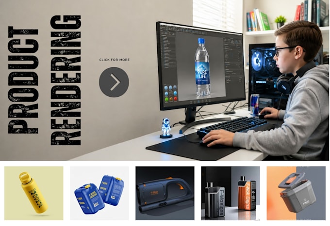 3d product design, and realistic rendering