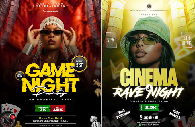 create a professional event flyer and business flyer