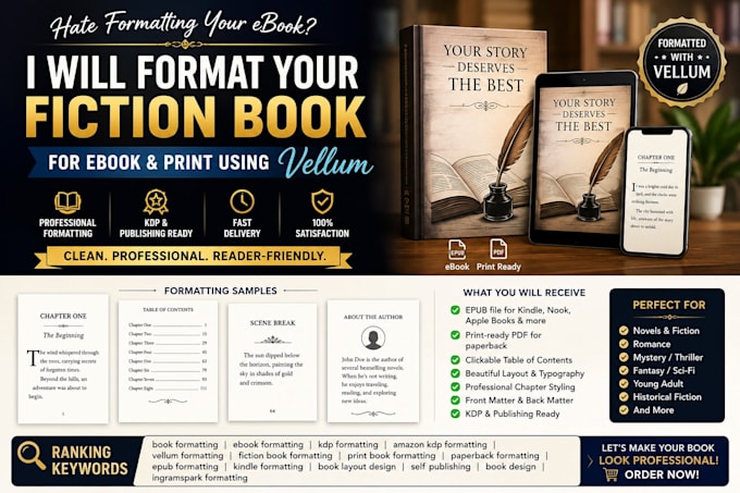 format your fiction book for ebook  print using vellum