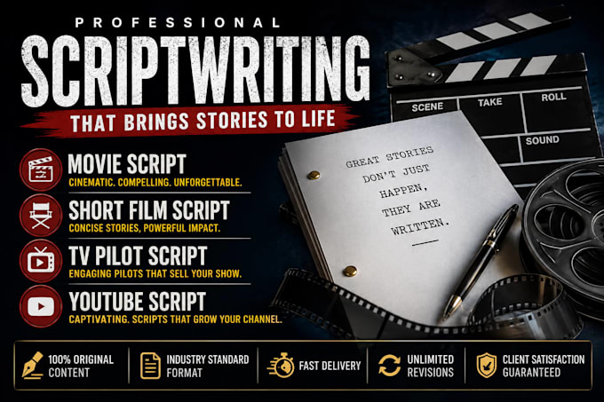 script writing, script editing, tv pilot, short film, screenplay