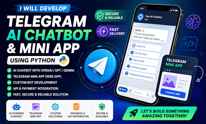 develop a custom telegram bot with automation and API integration