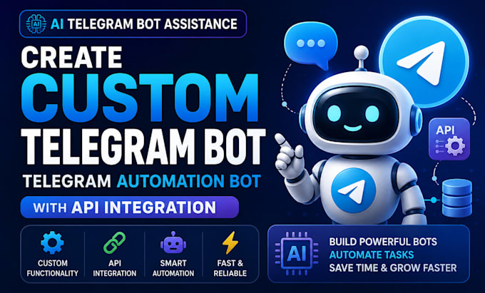 build custom telegram chatbot, ai chatbot, telegram automation for business task